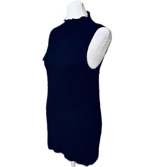 Ann Taylor Loft Navy Ribbed Mock Neck Tank Top, Women’s Size Small. - Picture 3 of 7